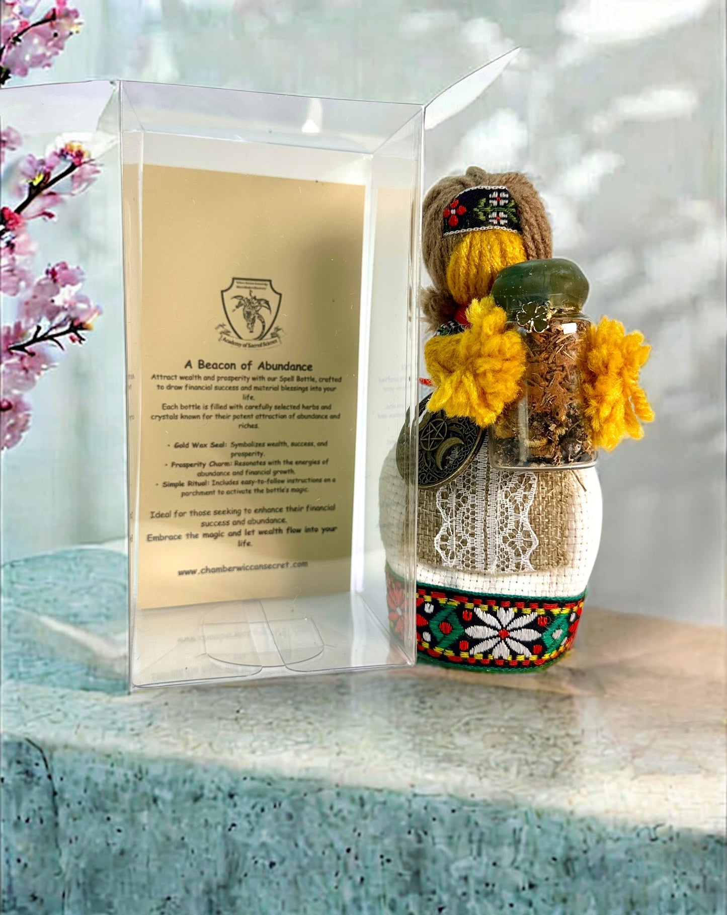 "Enchanted Guardian" Yarn Motanka Doll w/ Enchanted Bottle | Protection Spell & Home Blessing