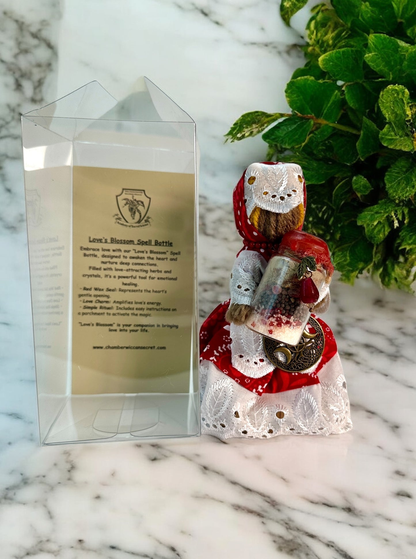 "Enchanted Guardian" Yarn Motanka Doll w/ Enchanted Bottle | Protection Spell & Home Blessing