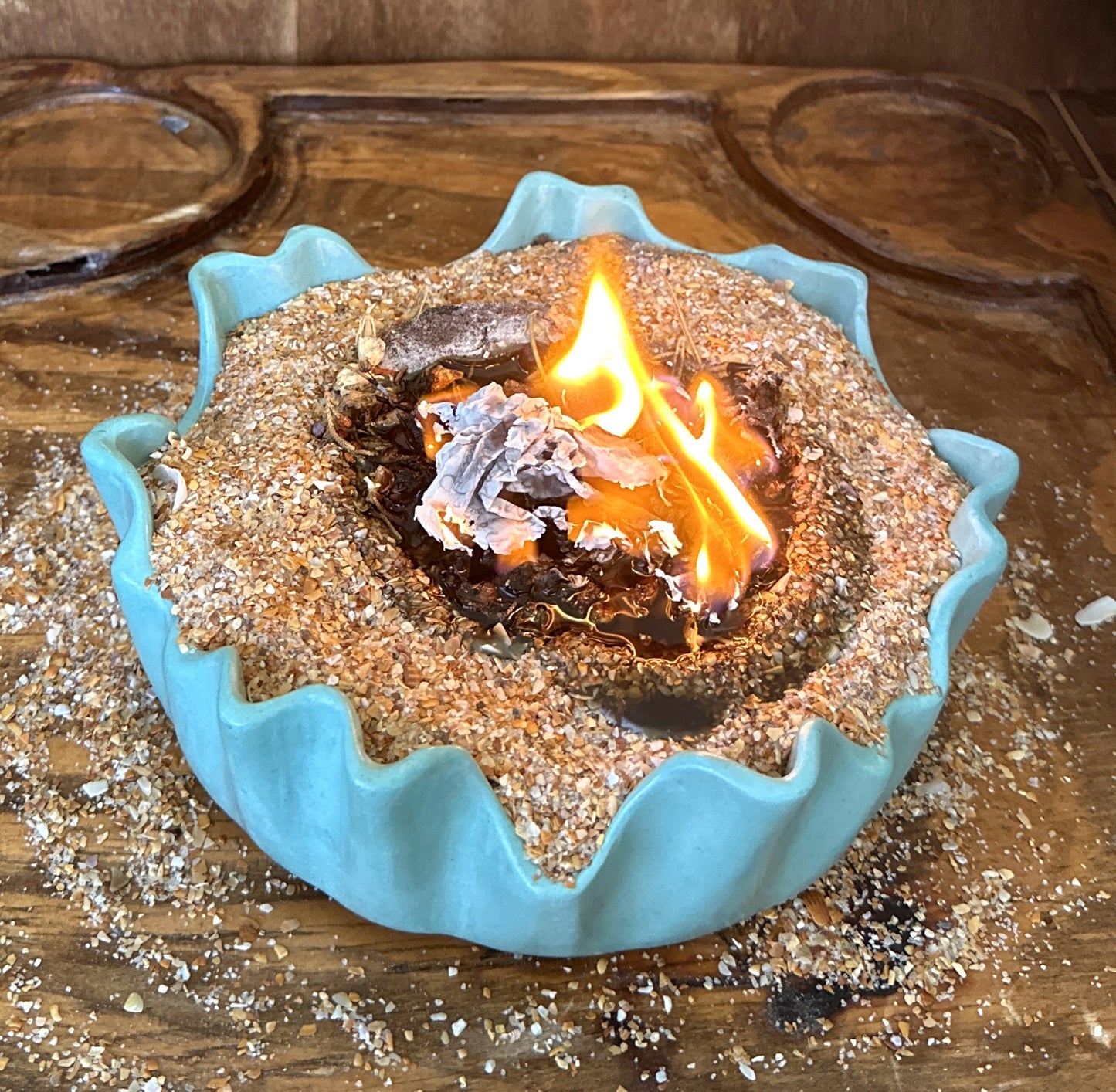 Solstice " Greenmother’s Flame" Beeswax Candle for Litha's Prosperity & Strawberry Moon Energy with Sigil, Herbs & Crystals for Protection, Health, and Abundance