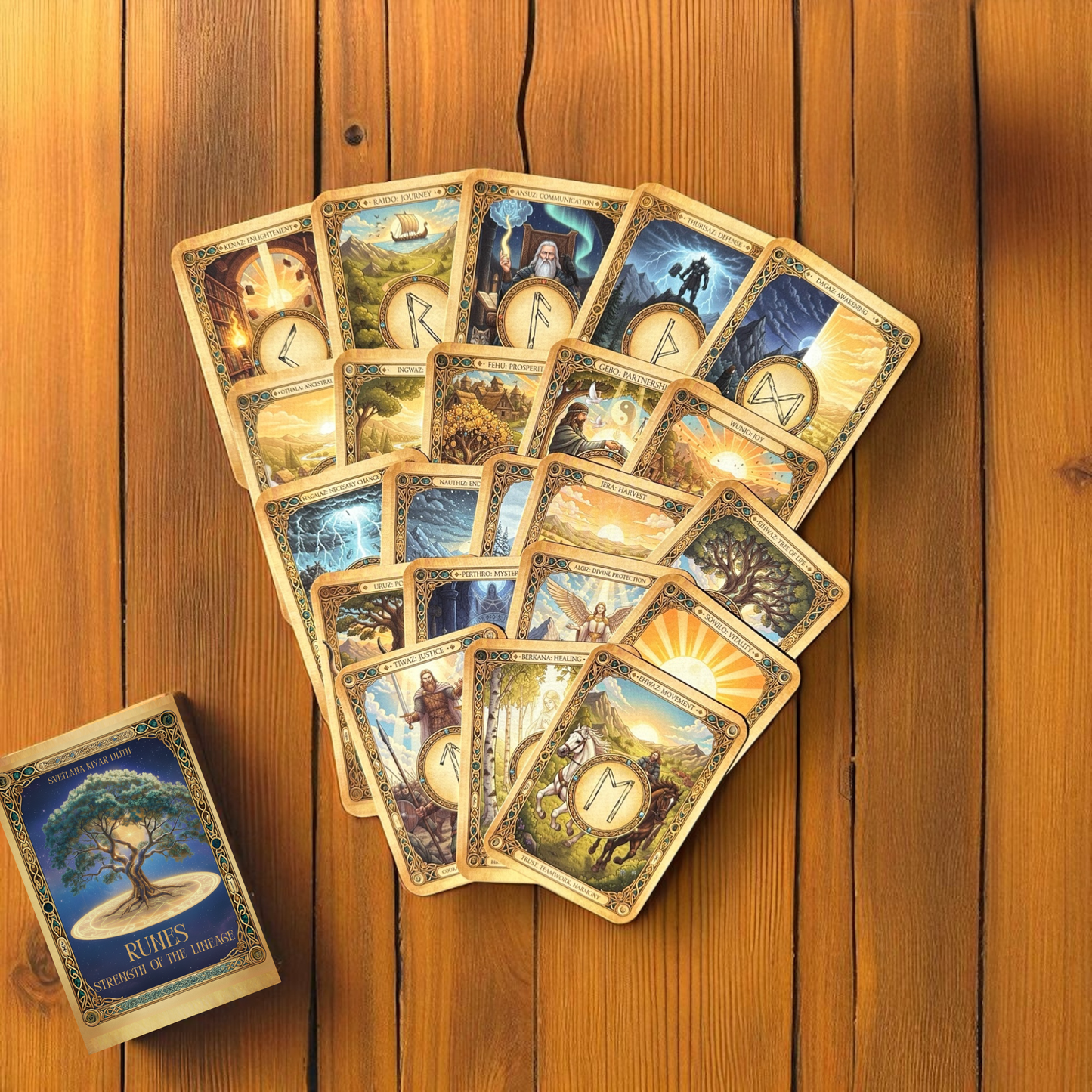 “Strength of the Lineage”Rune Card Deck with Interpretation Booklet