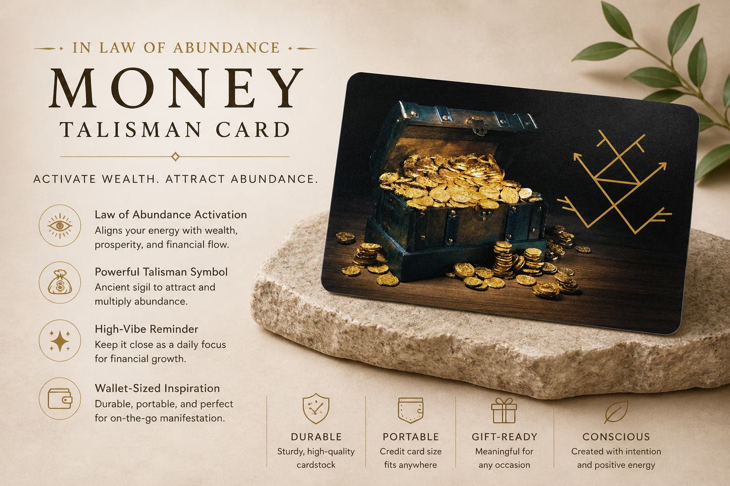 Money Frog Rune Card – Prosperity Wallet Charm