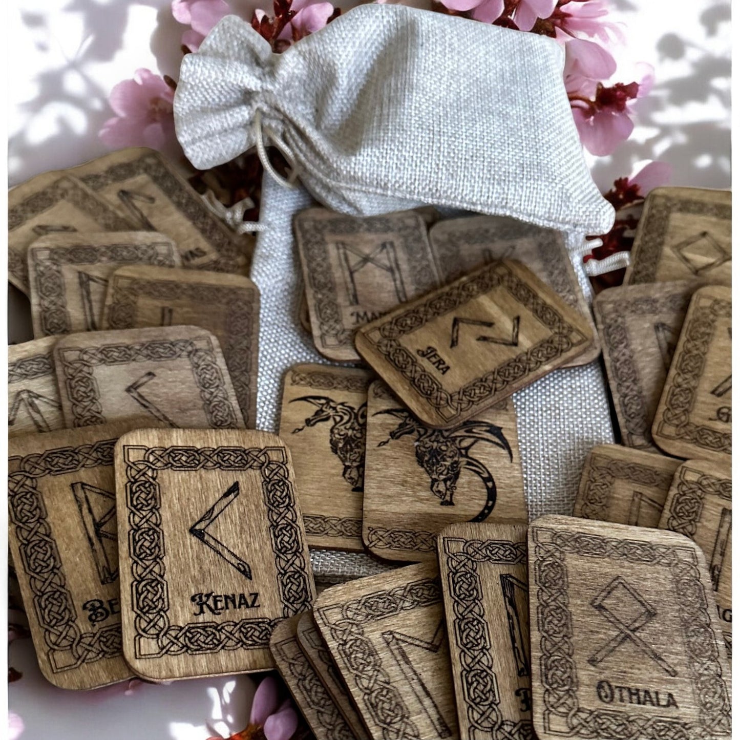 Rune Oracle Deck on Basswood with Interpretation Guide