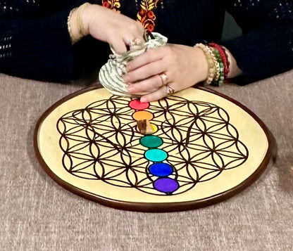 Runic Chakra Diagnostic Board – 14.5” Sacred Geometry Tool