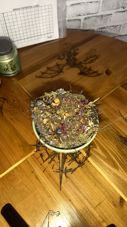 Solstice " Greenmother’s Flame" Beeswax Candle for Litha's Prosperity & Strawberry Moon Energy with Sigil, Herbs & Crystals for Protection, Health, and Abundance