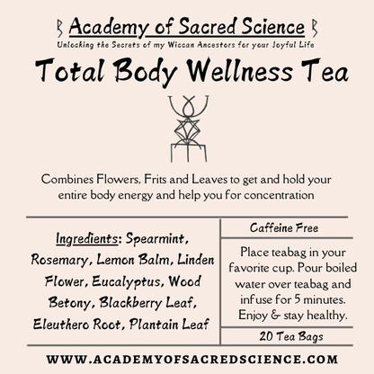 Total Body Wellness Herbal Tea/ Restore Balance, Promote Sustained Energy