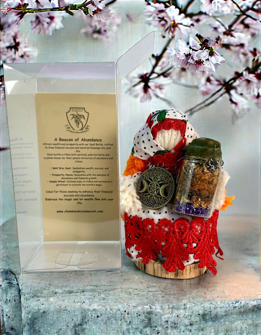 "Enchanted Guardian" Yarn Motanka Doll w/ Enchanted Bottle | Protection Spell & Home Blessing