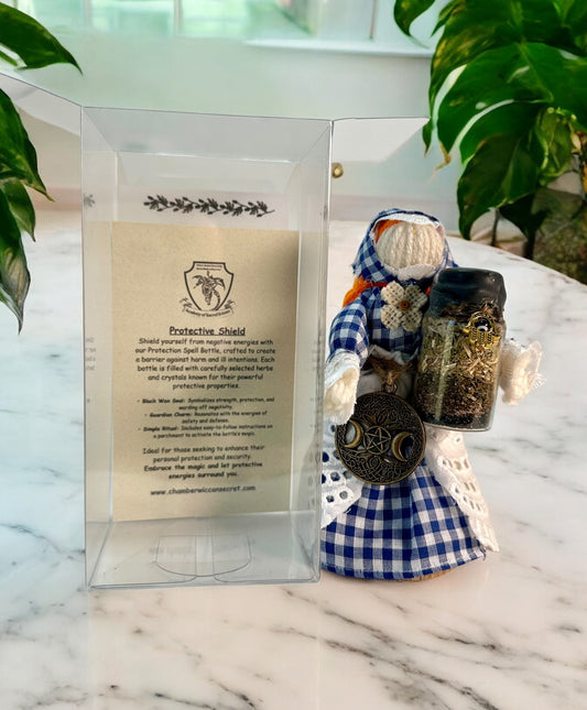"Enchanted Guardian" Yarn Motanka Doll w/ Enchanted Bottle | Protection Spell & Home Blessing