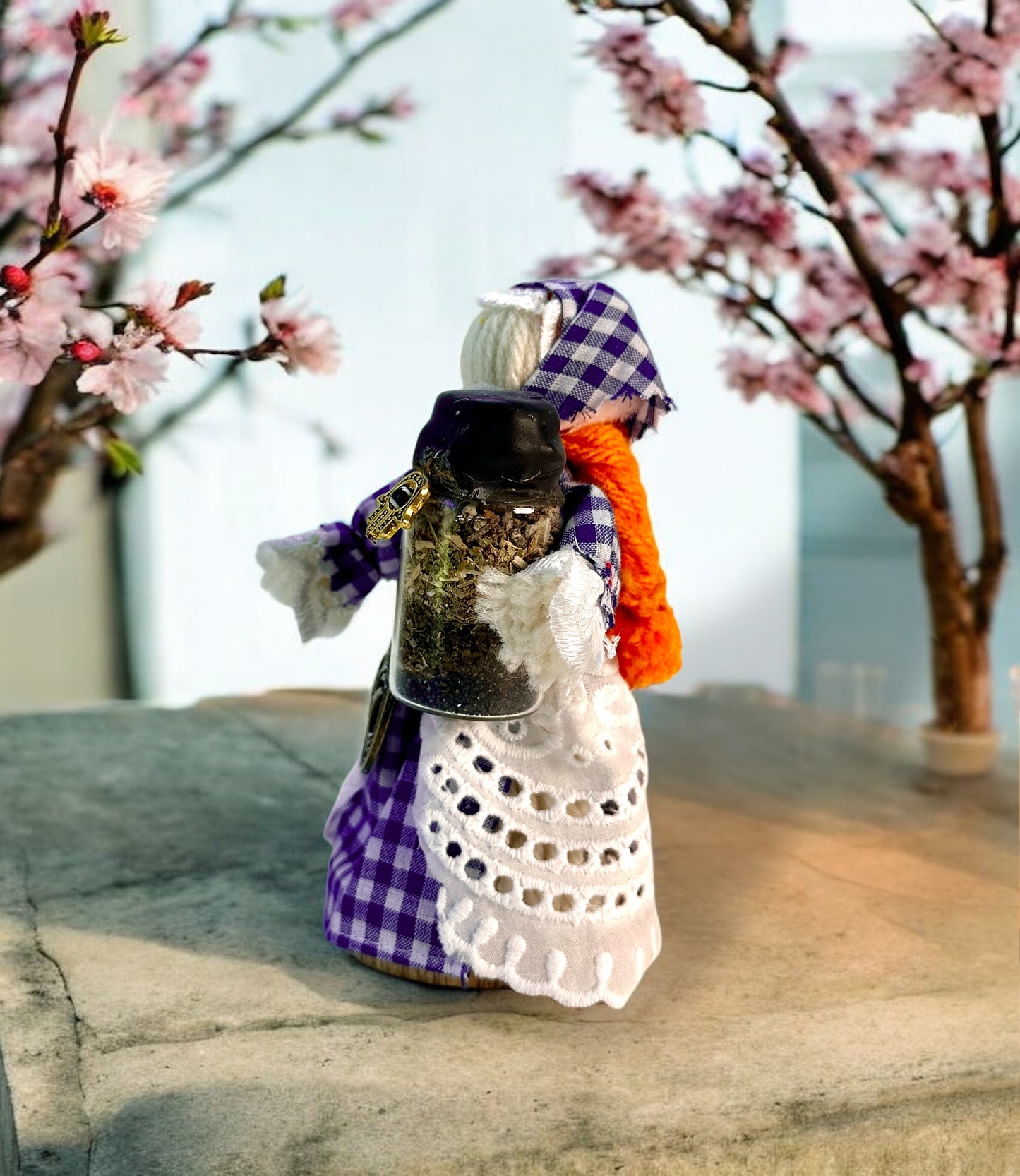 "Enchanted Guardian" Yarn Motanka Doll w/ Enchanted Bottle | Protection Spell & Home Blessing