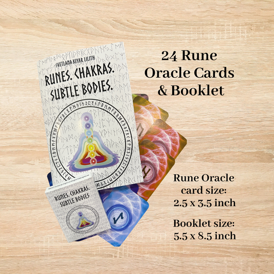 “Runes.Chakras.Subtle Bodies.”Rune Card Deck with Interpretation Booklet