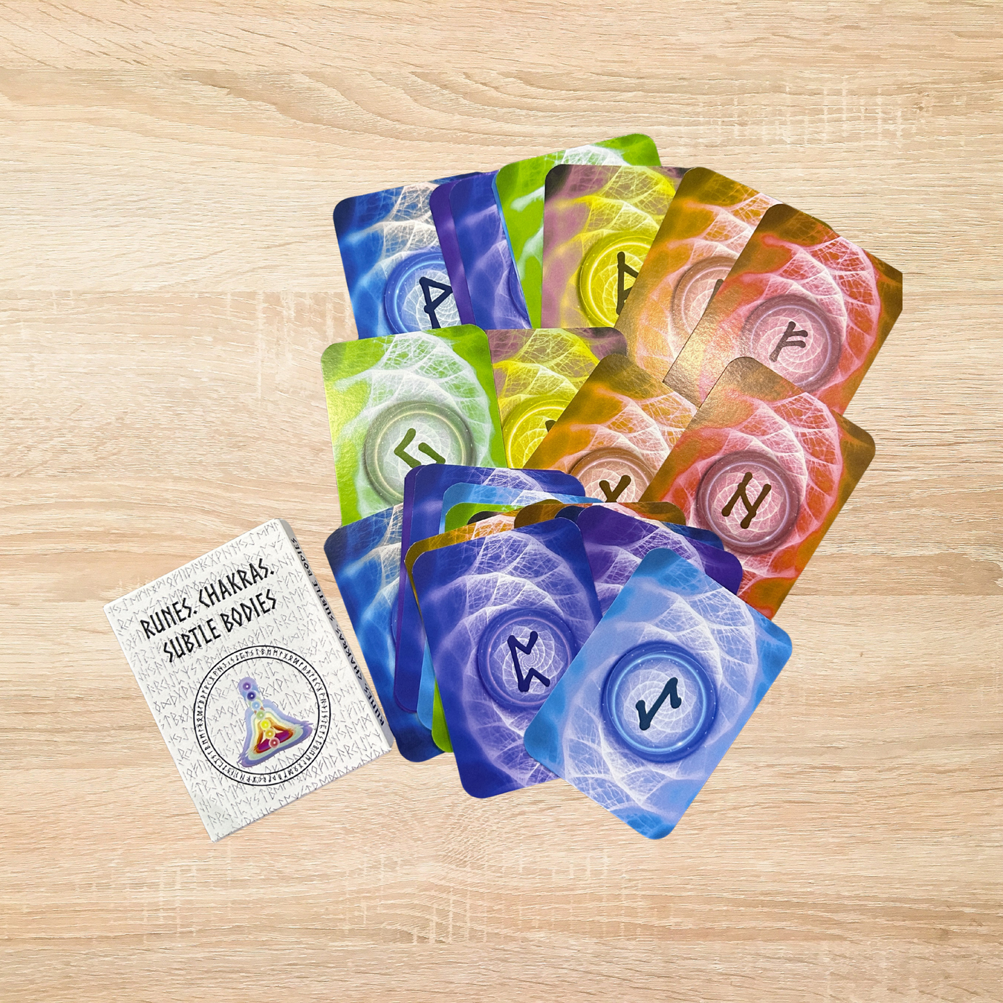 “Runes.Chakras.Subtle Bodies.”Rune Card Deck with Interpretation Booklet