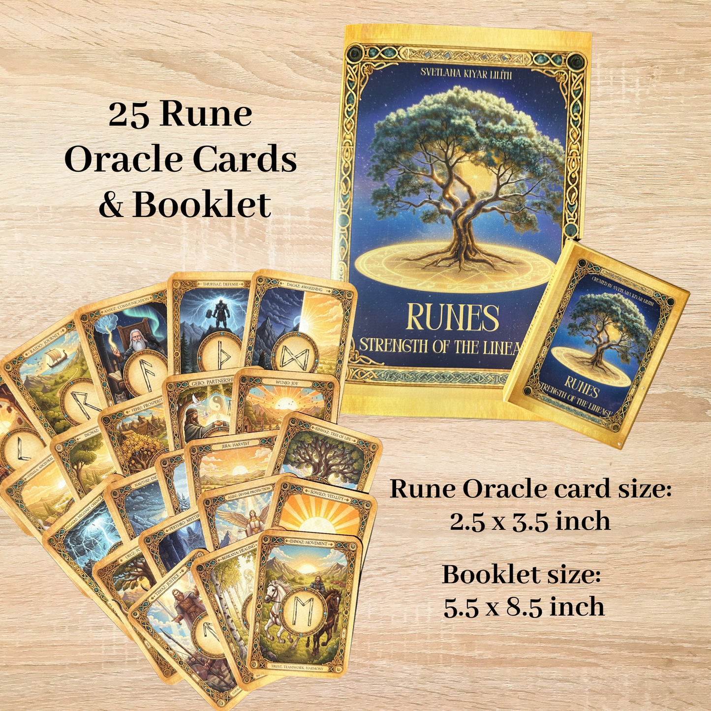 “Strength of the Lineage”Rune Card Deck with Interpretation Booklet