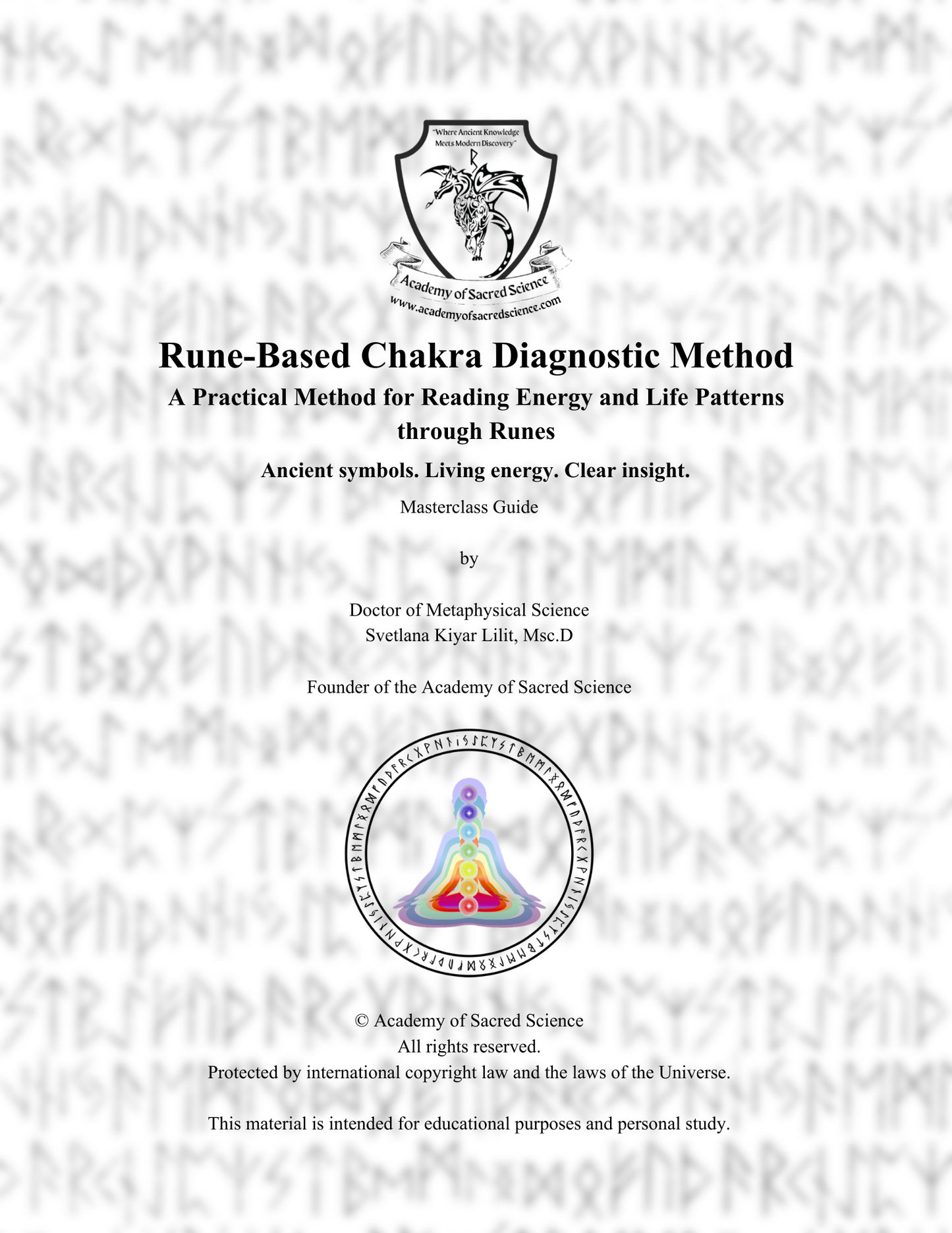 Rune-Based Chakra Diagnostic Method — Self-Study Masterclass