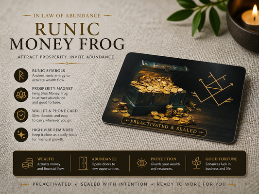 Money Frog Rune Card – Prosperity Wallet Charm
