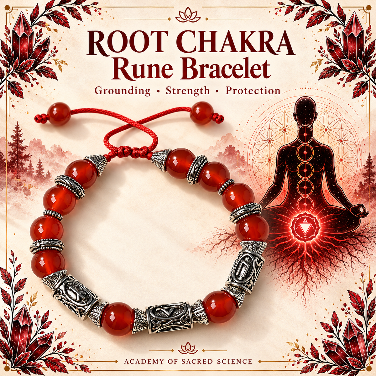 Root Chakra Rune Bracelet