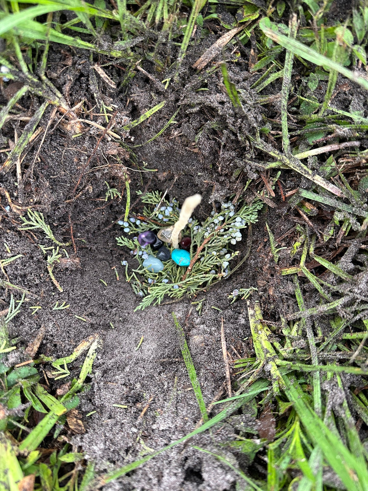 Solstice " Greenmother’s Flame" Beeswax Candle for Litha's Prosperity & Strawberry Moon Energy with Sigil, Herbs & Crystals for Protection, Health, and Abundance