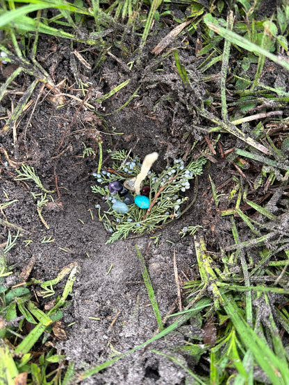 Solstice " Greenmother’s Flame" Beeswax Candle for Litha's Prosperity & Strawberry Moon Energy with Sigil, Herbs & Crystals for Protection, Health, and Abundance