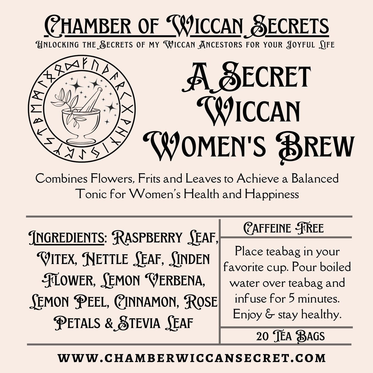 A Secret Wiccan Women’s Brew/ Female Wellness & Balance