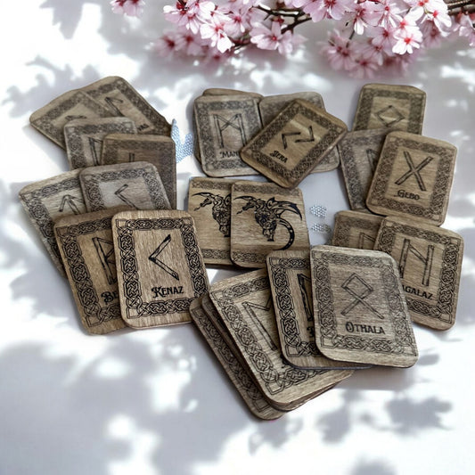 Rune Oracle Deck on Basswood with Interpretation Guide